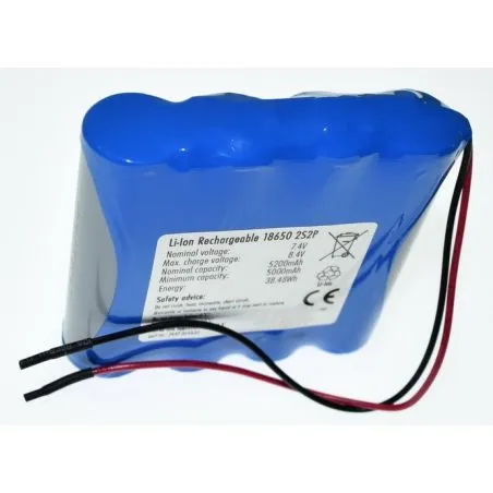 View larger Pack Batteries Lithium 18650 7.4 V 5200mAh
