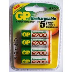 Pack of 4 rechargeable batteries AA 2700mAh