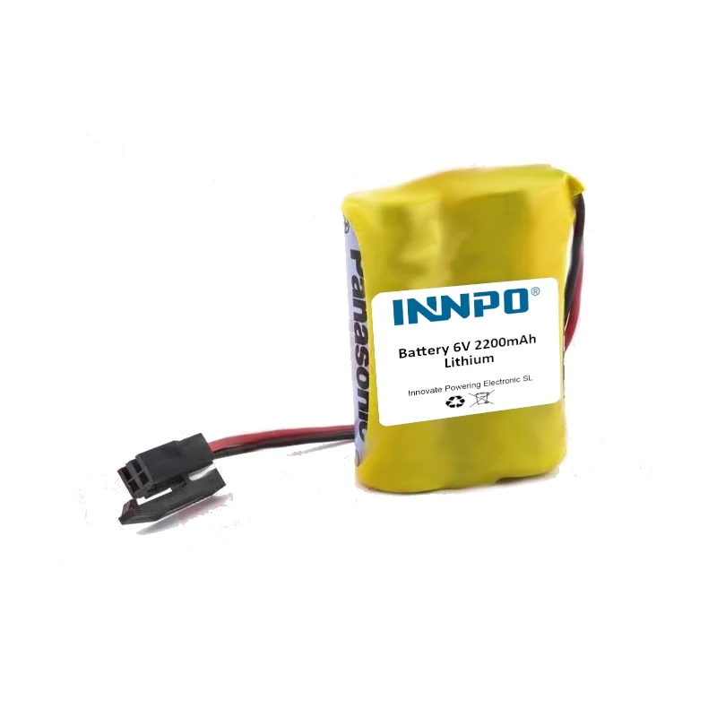 Lithium Battery + Connector A98L-0031-0011-L PLC 6V 2200mAh