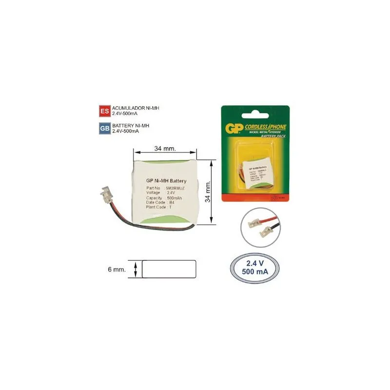 Battery cordless Phone T304_C3 2.4 V 500mAh