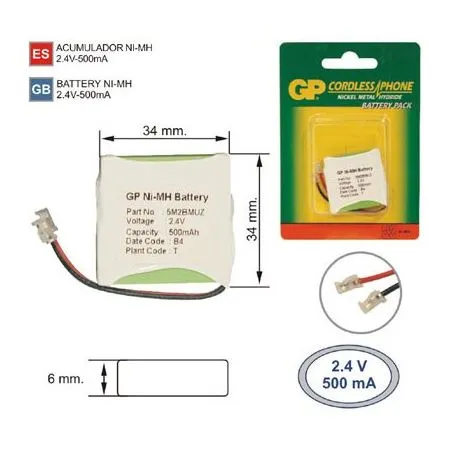 Battery cordless Phone T304_C3 2.4 V 500mAh