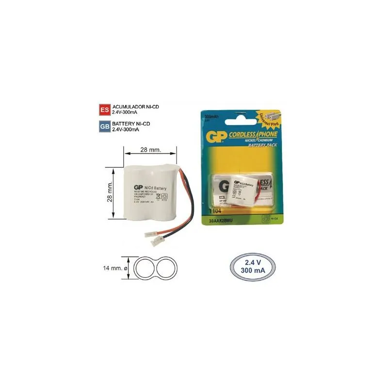 Battery cordless Phone Q104 2.4 V 300mAh