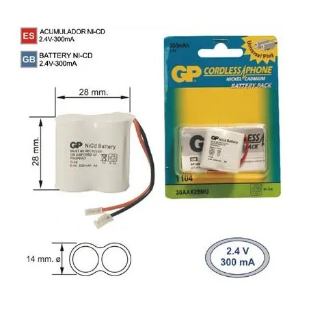 Battery cordless Phone Q104 2.4 V 300mAh