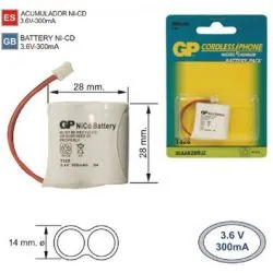 Battery cordless Phone T328 2.4 V 300mah