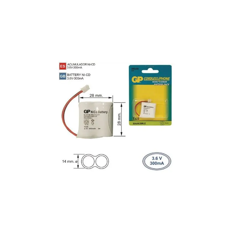 Battery cordless Phone T328 2.4 V 300mah