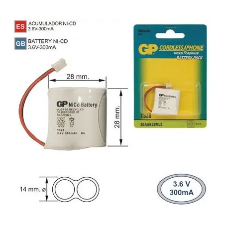 Battery cordless Phone T328 2.4 V 300mah