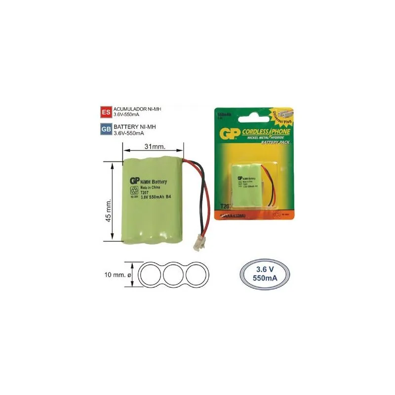 Battery cordless Phone T207 3.6 V 550mAh