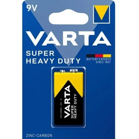 Varta 9V Zinc-Carbon Super Heavy Duty Batteries (1 Unit)