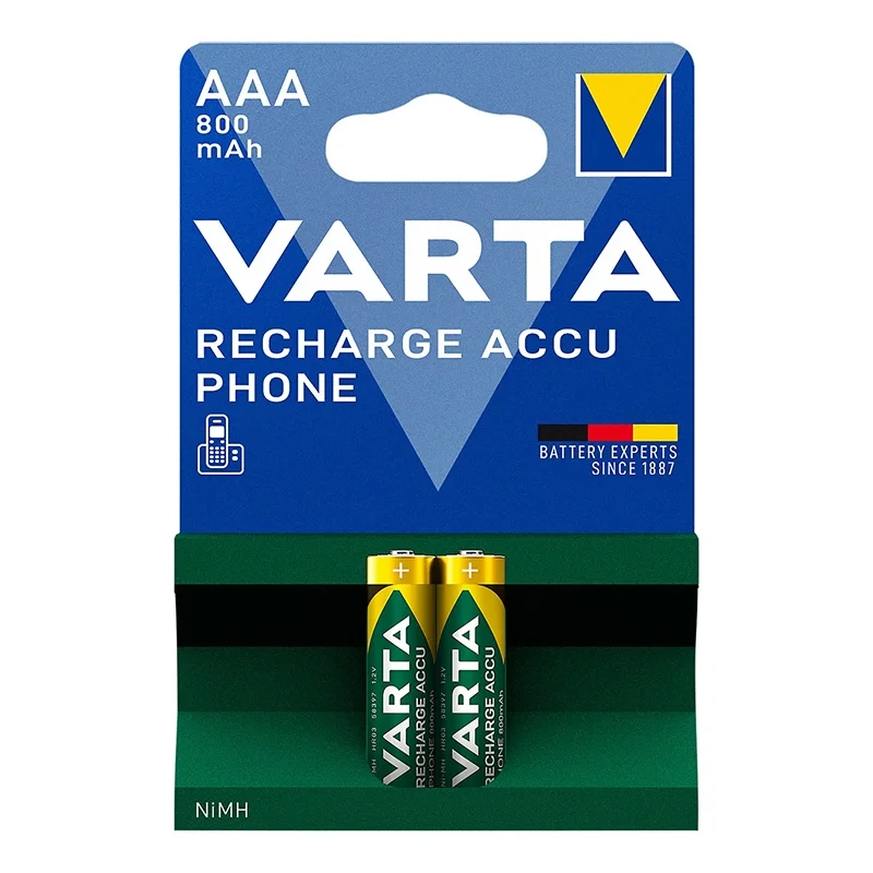 Rechargeable batteries Varta AAA 800mah Blister with 2 units