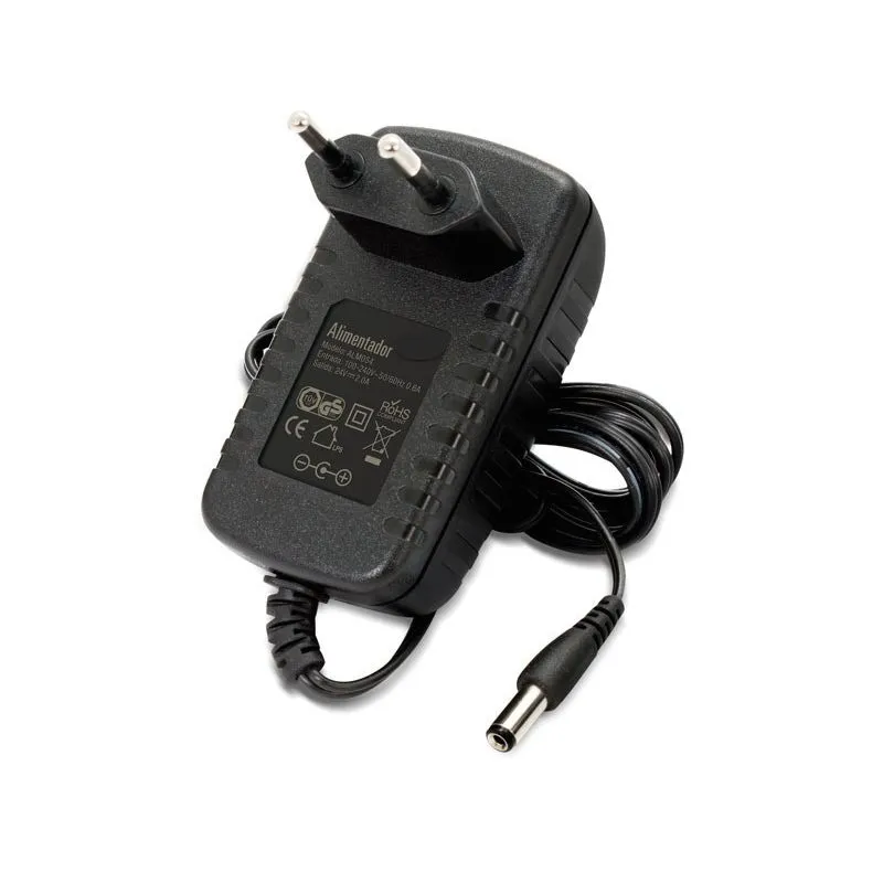Power supply adapter 24 volts 2 Amps.