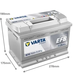 Battery Varta N70 Start Stop EFB 70Ah
