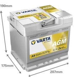 Battery Varta A9 Start Stop AGM 50Ah