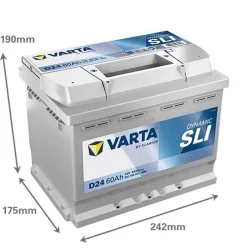 Battery Varta D24 SLI 60Ah