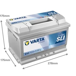Battery Varta E43 SLI 72Ah