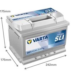 Battery Varta D21 SLI 61Ah
