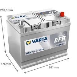 Battery Varta N72 Start Stop EFB 72Ah