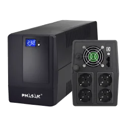 Phasak PH 9420 2000VA / 1200W UPS with AVR – Power Backup for Computers, Servers and Network Systems